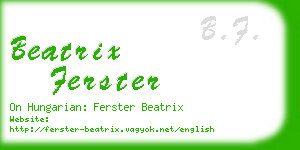 beatrix ferster business card